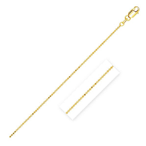 14k Yellow Gold Diamond Cut Bead Chain (0.90 mm) RCJ