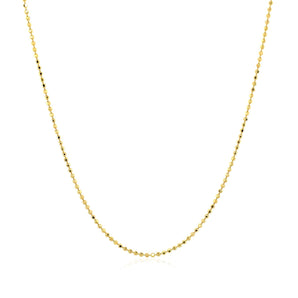 14k Yellow Gold Diamond Cut Bead Chain (0.90 mm) RCJ