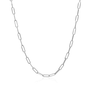 14K White Gold Delicate Paperclip Chain (2.10 mm) RCJ