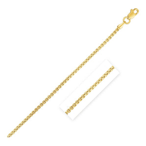 14k Yellow Gold Round Box Chain (1.3 mm) RCJ