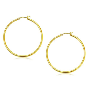 10k Yellow Gold Polished Hoop Earrings (2x45mm) RCJ
