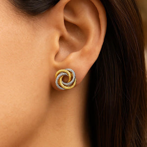 14k Two Tone Gold Love Knot Earrings RCJ