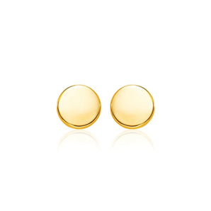 14k Yellow Gold Polished Round Post Earrings(5.5mm) RCJ