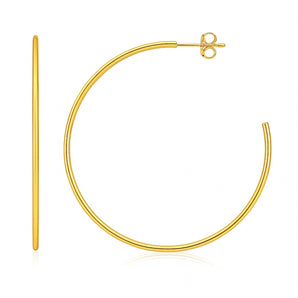 14k Yellow Gold Polished Hoop Earrings(1.5x50mm) RCJ