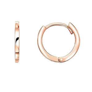 14k Rose Gold Petite Polished Round Hoop Earrings RCJ