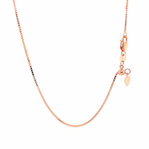 14k Rose Gold Adjustable Box Chain (0.85 mm) RCJ