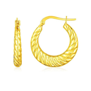 14K Yellow Gold Polished Twisted Cable Graduated Hoops RCJ