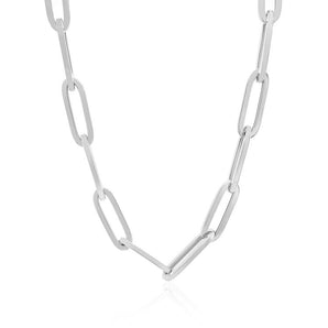 14K White Gold Wide Paperclip Chain (6.10 mm) RCJ