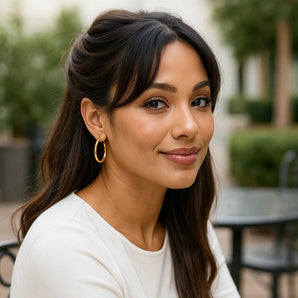 10k Yellow Gold Polished Hoop Earrings (3x30mm) RCJ