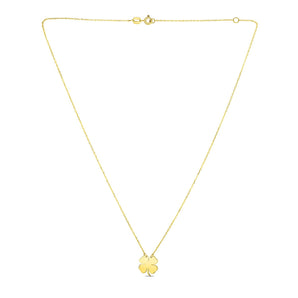 14K Yellow Gold Four Leaf Clover Necklace RCJ