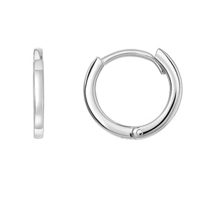 14k White Gold Petite Polished Round Hoop Earrings(1.3x11.5mm) RCJ