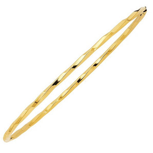 14k Yellow Gold Thin Twisted Shiny Bangle (2.50 mm) RCJ