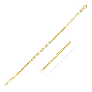 14K Yellow Gold Delicate Paperclip Chain (2.1 mm) RCJ