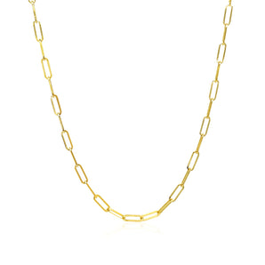 14K Yellow Gold Delicate Paperclip Chain (2.1 mm) RCJ