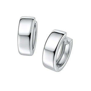 14k White Gold Snuggable Hoop Earrings RCJ