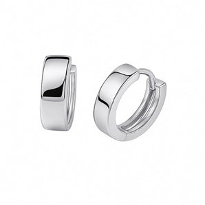 14k White Gold Snuggable Hoop Earrings RCJ