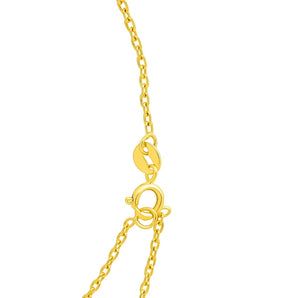 14k Yellow Gold 17 inch Necklace with Round Peridot RCJ