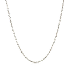 14k White Gold Round Cable Link Chain (1.50 mm) RCJ