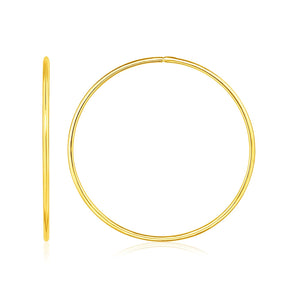 Endless Hoop Style Earrings in 14K Yellow Gold(1.2x35mm) RCJ
