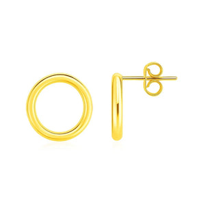 Open Circle Post Earrings in 14k Yellow Gold RCJ