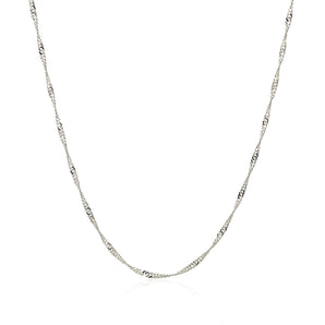 14k White Gold Singapore Chain (1.30 mm) RCJ
