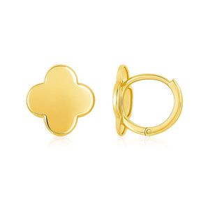 14K Yellow Gold Polished Clover Stud Earrings RCJ