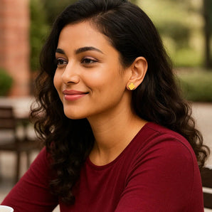 14K Yellow Gold Polished Clover Stud Earrings RCJ