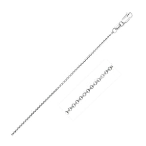14k White Gold Diamond Cut Rolo Chain (1.10 mm) RCJ