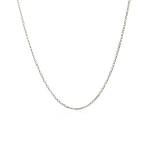 14k White Gold Diamond Cut Rolo Chain (1.10 mm) RCJ