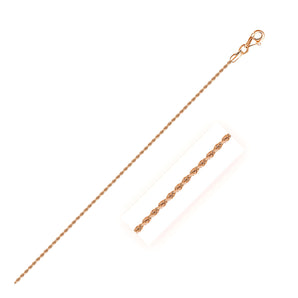 14k Rose Gold Solid Diamond Cut Rope Chain (1.6 mm) RCJ