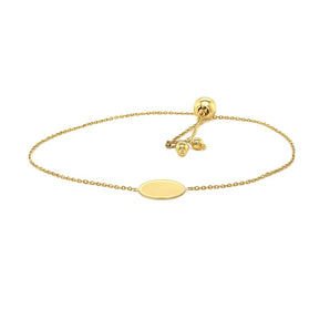 Adjustable Bracelet with Shiny Circle in 14k Yellow Gold (7.50 mm) RCJ
