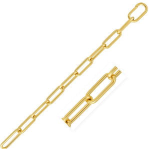14k Yellow Gold Lite Round Wire Paperclip Bracelet  (8.50 mm) RCJ