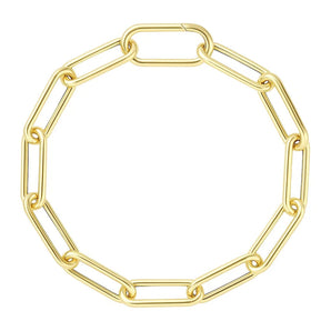 14k Yellow Gold Lite Round Wire Paperclip Bracelet  (8.50 mm) RCJ