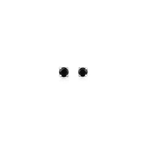 14k White Gold Black 3mm Faceted Cubic Zirconia Stud Earrings RCJ