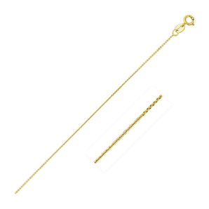 14k Yellow Gold Diamond Cut Cable Link Chain (0.87 mm) RCJ