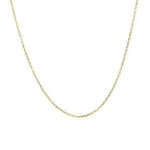 14k Yellow Gold Diamond Cut Cable Link Chain (0.87 mm) RCJ