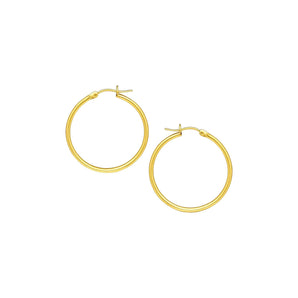 10k Yellow Gold Polished Hoop Earrings (2x40 mm) RCJ