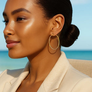 10k Yellow Gold Polished Hoop Earrings (2x40 mm) RCJ