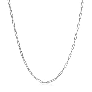 14k White Gold Adjustable Paperclip Chain (1.50 mm) RCJ