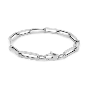 14K White Gold Extra Wide Paperclip Chain Bracelet (6.10 mm) RCJ