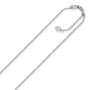 14k White Gold Singapore Style Adjustable Chain (1.40 mm) RCJ