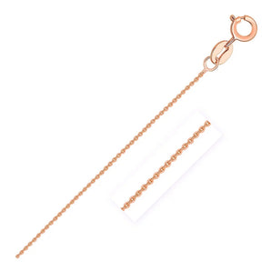 14k Rose Gold Diamond Cut Cable Link Chain (0.68 mm) RCJ