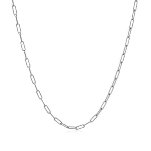 14K White Gold Fine Paperclip Chain (1.50 mm) RCJ