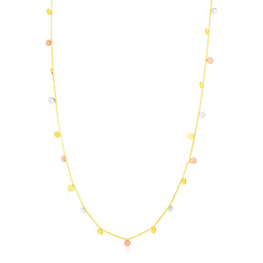 14K Tri Color Necklace with Dangling Circles RCJ