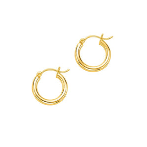 10k Yellow Gold Polished Hoop Earrings (3x15mm) RCJ