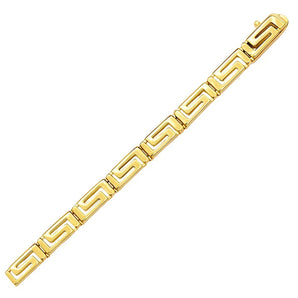 14k Yellow Gold Greek Fret Design Fancy Bracelet (3.30 mm) RCJ