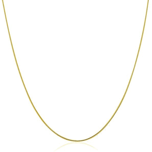 14k Yellow Gold Thin Motif Round Omega Necklace RCJ