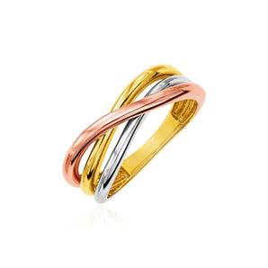 14k Tri Color Gold Twist Style Ring(2.50 mm) RCJ