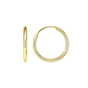 10k Yellow Gold Polished Endless Hoop Earrings (1.5x14mm) RCJ
