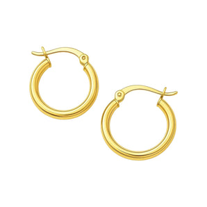 10k Yellow Gold Polished Hoop Earrings (2x15 mm) RCJ